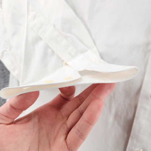 Brooks Brothers 16 34/35 Non-Iron All Cotton Point Slim White Long Sleeve Preppy - Picture 4 of 16